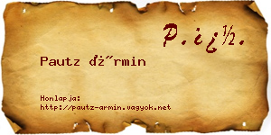 Pautz Ármin névjegykártya